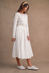 MELINA BUTTON UP FRONT CARDIGAN TOP AND SKIRT SET