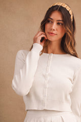 MELINA BUTTON UP FRONT CARDIGAN TOP AND SKIRT SET