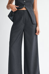 BRYNN PIN STRIPE VEST PANTS SET