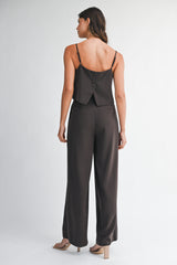 TATIANA STRAP SHOULDER TOP AND PANTS SET