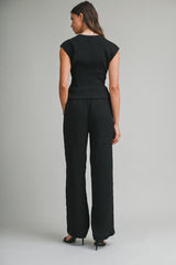 ROMINA ASYMMETRICAL HEM KNIT TOP AND PANTS SET