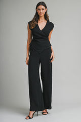 ROMINA ASYMMETRICAL HEM KNIT TOP AND PANTS SET