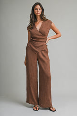 ROMINA ASYMMETRICAL HEM KNIT TOP AND PANTS SET