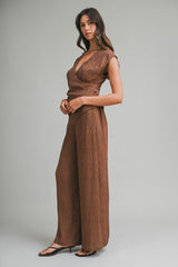ROMINA ASYMMETRICAL HEM KNIT TOP AND PANTS SET