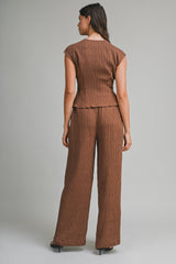 ROMINA ASYMMETRICAL HEM KNIT TOP AND PANTS SET