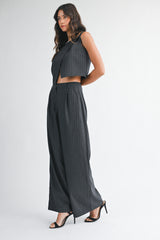 GALA SLEEVELESS WRAP TOP AND PANTS SET