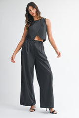 GALA SLEEVELESS WRAP TOP AND PANTS SET