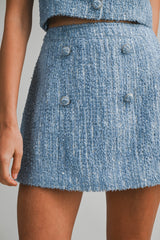 KAIYA SEQUIN TWEED TOP AND MINI SKIRT SET
