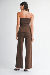 CORISANDE STRAPLESS KNIT TOP PANTS SET
