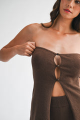 CORISANDE STRAPLESS KNIT TOP PANTS SET