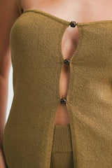 CORISANDE STRAPLESS KNIT TOP PANTS SET