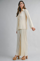 KAZHA PLEATED SHIRTS AND LONG PANTS SET