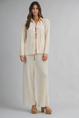 KAZHA PLEATED SHIRTS AND LONG PANTS SET