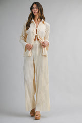 KAZHA PLEATED SHIRTS AND LONG PANTS SET