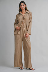 KAZHA PLEATED SHIRTS AND LONG PANTS SET