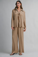 KAZHA PLEATED SHIRTS AND LONG PANTS SET