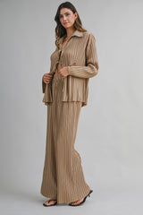 KAZHA PLEATED SHIRTS AND LONG PANTS SET