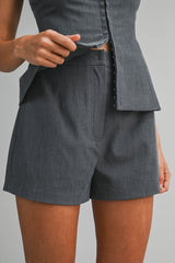 LINA SQUARE NECK SLEVELESS TOP WITH SHORTS