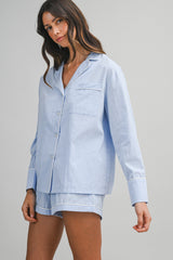 SAYLOR LONG SLEEVE SHIRT AND SHORTS SET