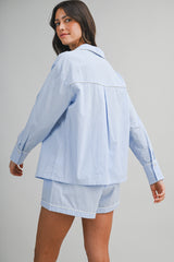 SAYLOR LONG SLEEVE SHIRT AND SHORTS SET