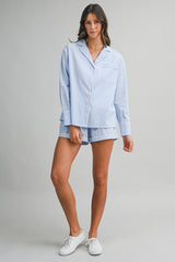 SAYLOR LONG SLEEVE SHIRT AND SHORTS SET