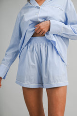 SAYLOR LONG SLEEVE SHIRT AND SHORTS SET