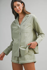 SAYLOR LONG SLEEVE SHIRT AND SHORTS SET