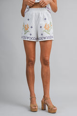 BAYLOR EMBROIDERY STRAP TOP AND SHORTS SET
