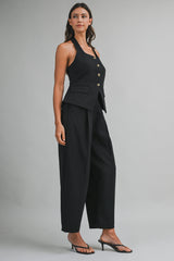 KRISSA HALTER NECK TAILORED TOP AND TROUSER SET