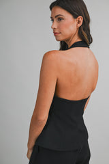 KRISSA HALTER NECK TAILORED TOP AND TROUSER SET