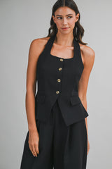 KRISSA HALTER NECK TAILORED TOP AND TROUSER SET