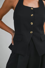 KRISSA HALTER NECK TAILORED TOP AND TROUSER SET