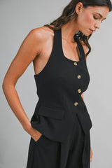 KRISSA HALTER NECK TAILORED TOP AND TROUSER SET