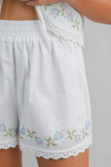 ANGELIQUE EMBROIDERY TOP AND SHORTS SET
