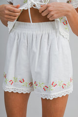 ANGELIQUE EMBROIDERY TOP AND SHORTS SET