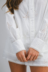 CALI MARINE IMAGE EYELET LACE SHIRTS AND SHORTS SET