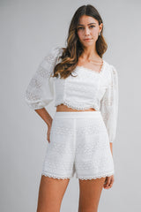 OAKLEE EMBROIDERY TOP AND SHORTS SET