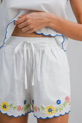 MAKENZIE EMBROIDERED TOP AND SHORTS SET