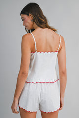 MAKENZIE EMBROIDERED TOP AND SHORTS SET