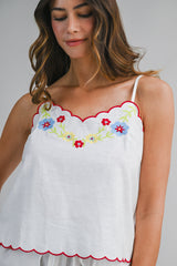 MAKENZIE EMBROIDERED TOP AND SHORTS SET