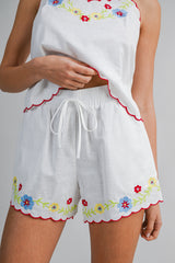 MAKENZIE EMBROIDERED TOP AND SHORTS SET