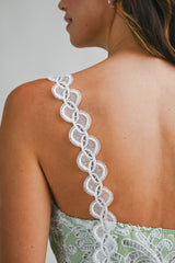 VELINA STRIPE EYELET LACE TOP AND SHORTS SET