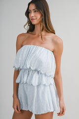 FIANNA FLORAL EYELET LACE TOP AND SHORTS SET