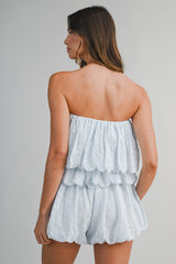 FIANNA FLORAL EYELET LACE TOP AND SHORTS SET