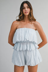 FIANNA FLORAL EYELET LACE TOP AND SHORTS SET
