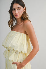 FIANNA FLORAL EYELET LACE TOP AND SHORTS SET