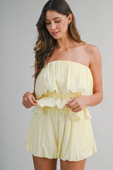 FIANNA FLORAL EYELET LACE TOP AND SHORTS SET