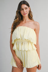 FIANNA FLORAL EYELET LACE TOP AND SHORTS SET