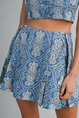 JEMMA EMBROIDERED CROP VEST AND SKIRT SET
