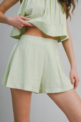 AMELINE PLEATED TOP AND SHORTS SET